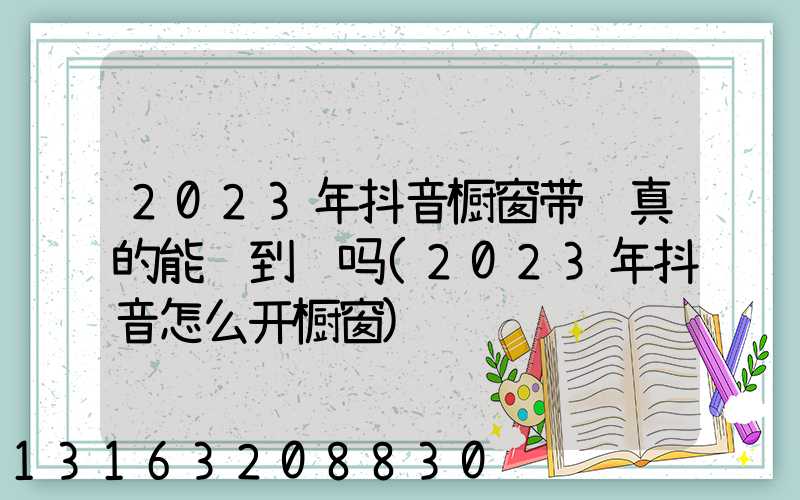 2023年抖音橱窗带货真的能赚到钱吗(2023年抖音怎么开橱窗)