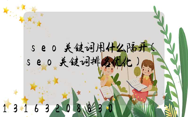 seo关键词用什么隔开(seo关键词排名优化)