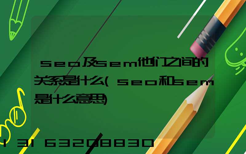 seo及sem他们之间的关系是什么(seo和sem是什么意思)