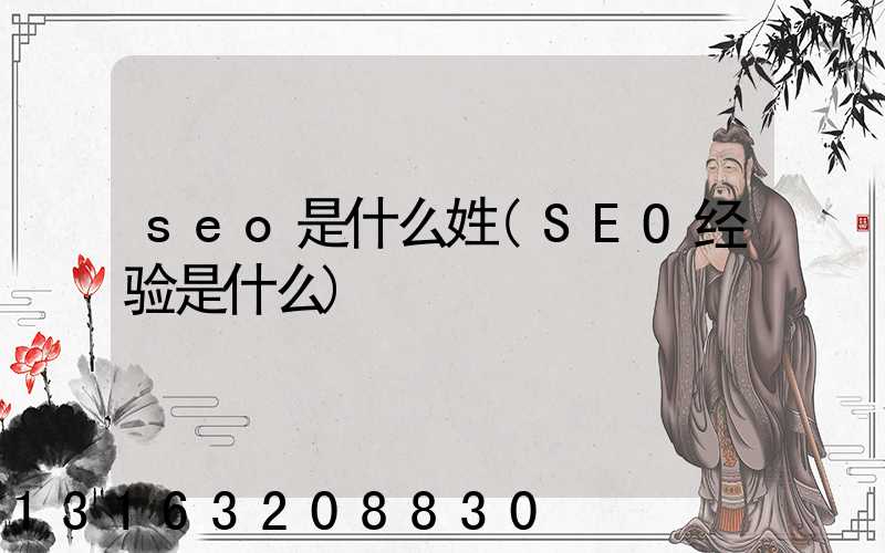 seo是什么姓(SEO经验是什么)