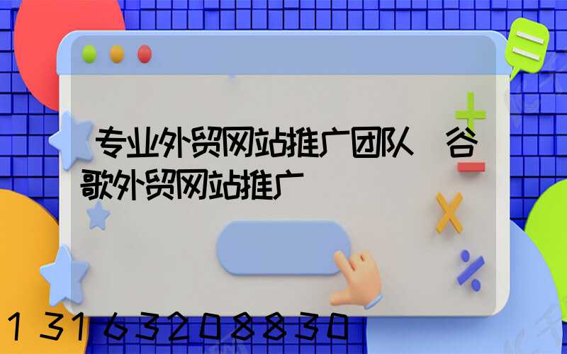 专业外贸网站推广团队(谷歌外贸网站推广)