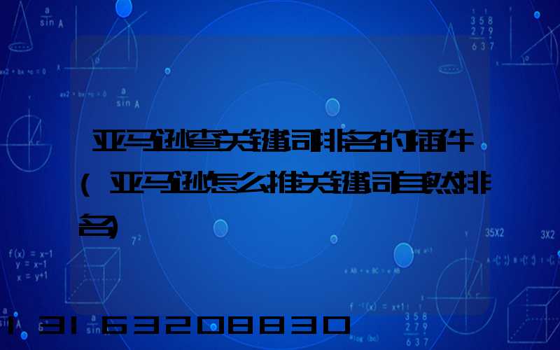 亚马逊查关键词排名的插件(亚马逊怎么推关键词自然排名)