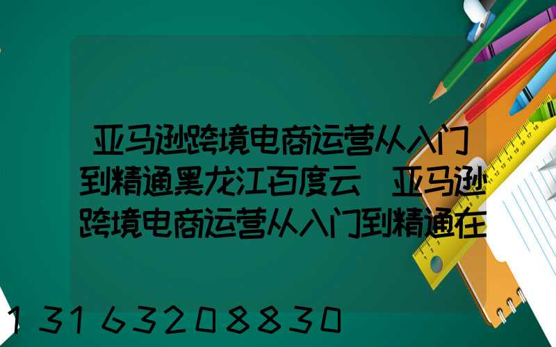 亚马逊跨境电商运营从入门到精通黑龙江百度云(亚马逊跨境电商运营从入门到精通在线阅读)