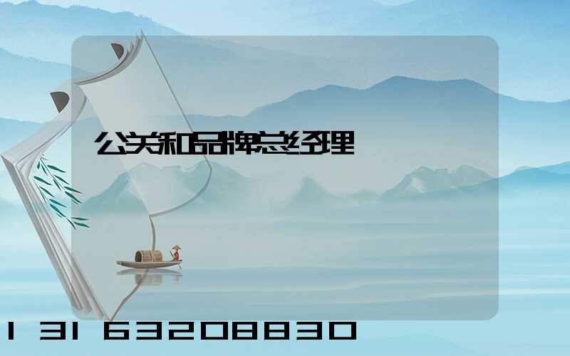 公关和品牌总经理