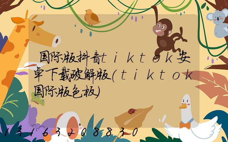 国际版抖音tiktok安卓下载破解版(tiktok国际版色板)