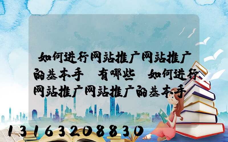 如何进行网站推广网站推广的基本手段有哪些(如何进行网站推广网站推广的基本手段有哪些)