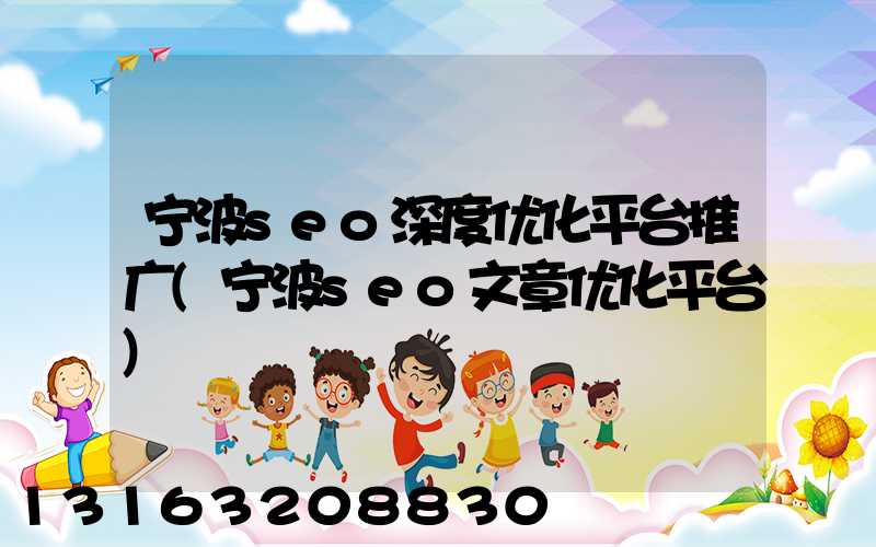 宁波seo深度优化平台推广(宁波seo文章优化平台)