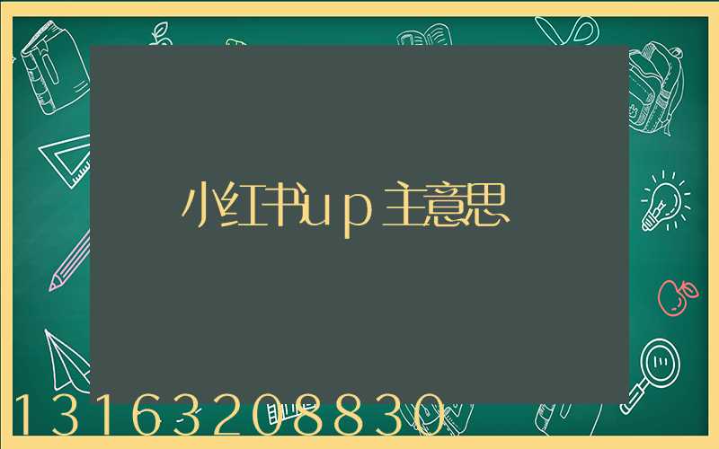 小红书up主意思