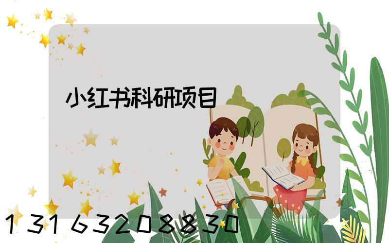 小红书科研项目