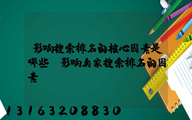 影响搜索排名的核心因素是哪些(影响卖家搜索排名的因素)