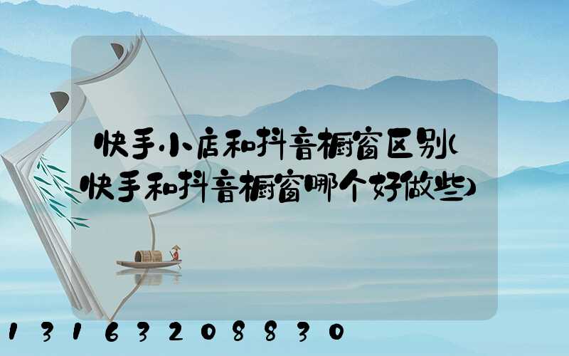 快手小店和抖音橱窗区别(快手和抖音橱窗哪个好做些)