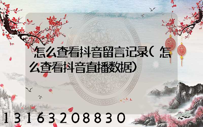 怎么查看抖音留言记录(怎么查看抖音直播数据)