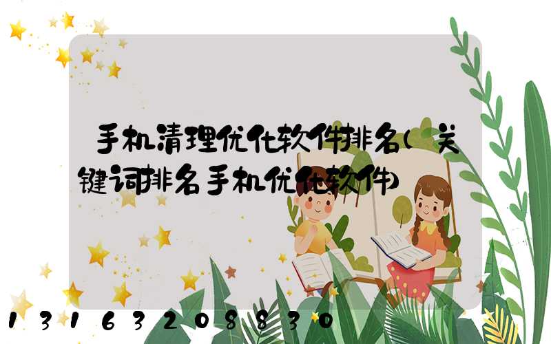 手机清理优化软件排名(关键词排名手机优化软件)