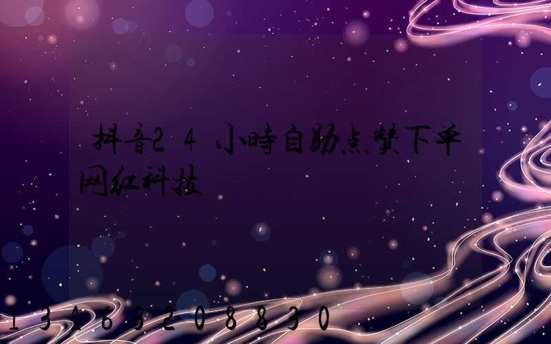 抖音24小时自助点赞下单网红科技
