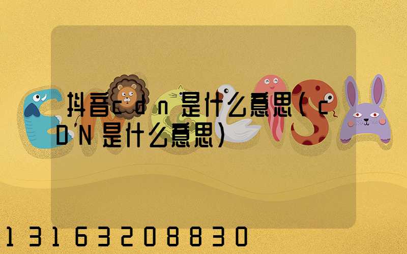 抖音cdn是什么意思(cDN是什么意思)
