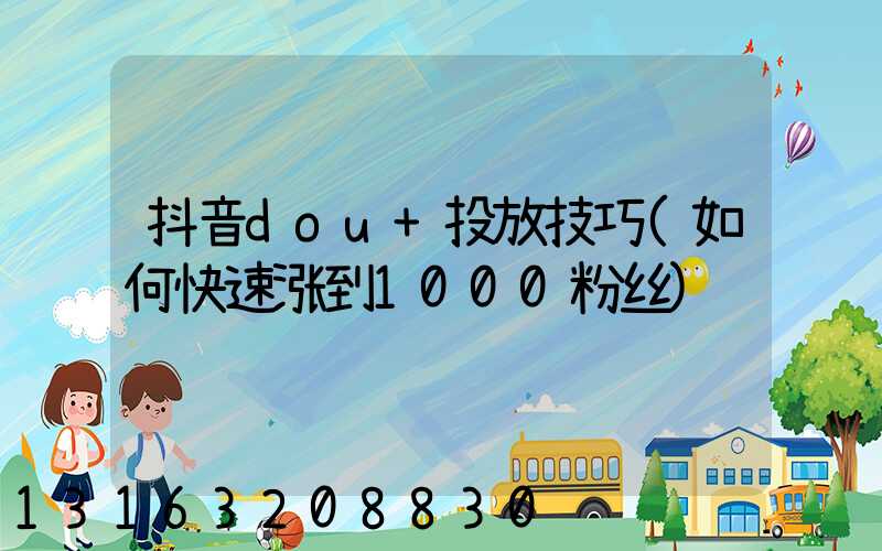 抖音dou+投放技巧(如何快速涨到1000粉丝)