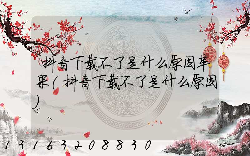 抖音下载不了是什么原因苹果(抖音下载不了是什么原因)