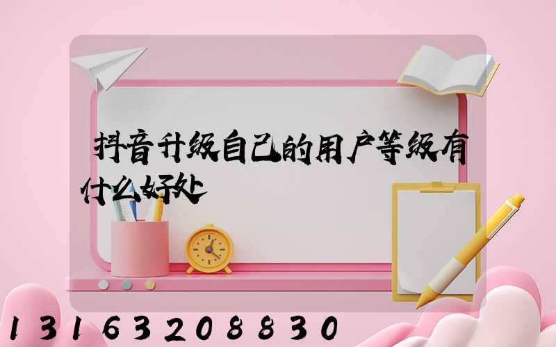 抖音升级自己的用户等级有什么好处