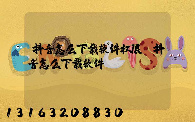 抖音怎么下载软件权限(抖音怎么下载软件)