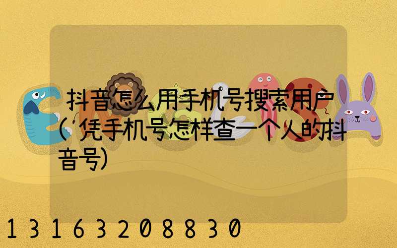 抖音怎么用手机号搜索用户(凭手机号怎样查一个人的抖音号)