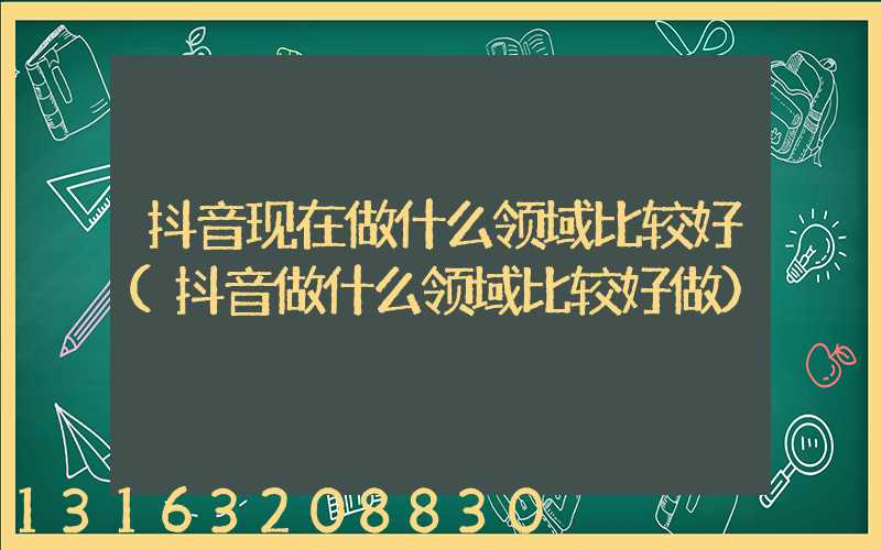 抖音现在做什么领域比较好(抖音做什么领域比较好做)