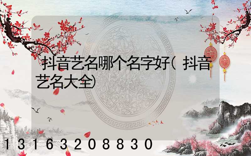 抖音艺名哪个名字好(抖音艺名大全)