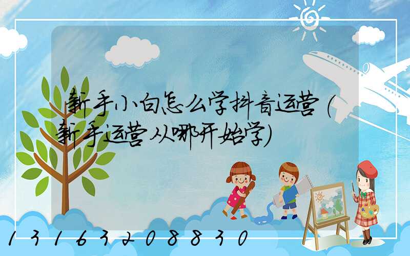 新手小白怎么学抖音运营(新手运营从哪开始学)