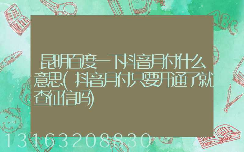昆明百度一下抖音月付什么意思(抖音月付只要开通了就查征信吗)