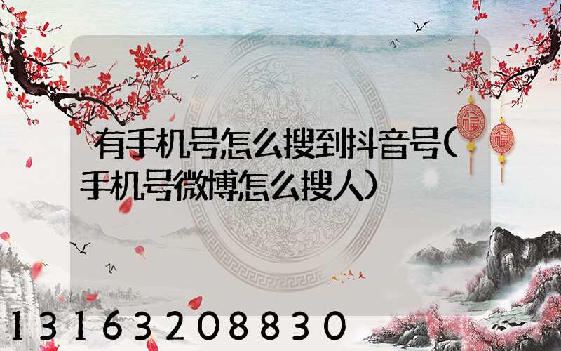 有手机号怎么搜到抖音号(手机号微博怎么搜人)