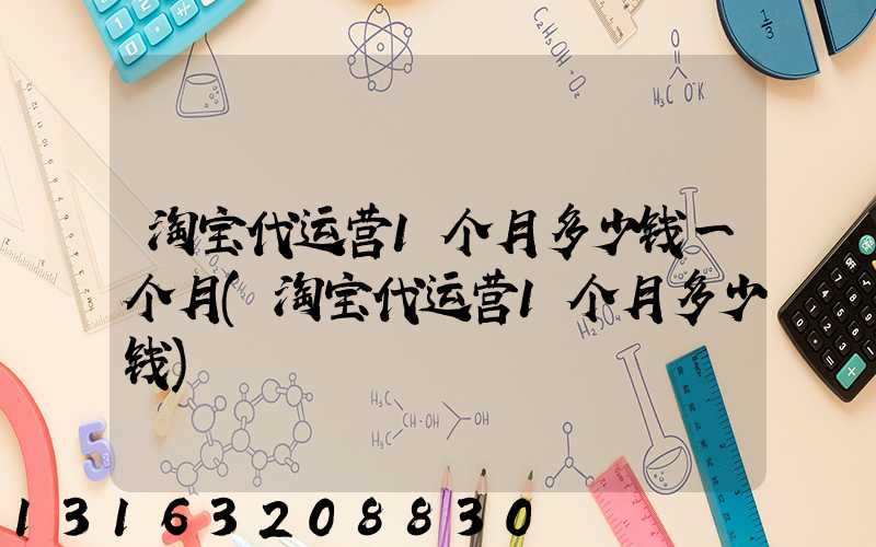 淘宝代运营1个月多少钱一个月(淘宝代运营1个月多少钱)